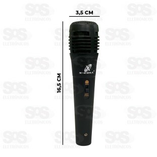 Microfone Dinâmico Com Fio 3 Metros X-Cell XC-MI-01