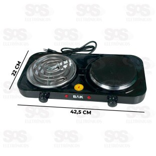 Fogareiro Elétrico Por Indução 2 Bocas 127V 2000W Bak BK-FCE703