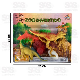 Conjunto Dinossauros Com Acessórios 8 Peças Toy King TK-AB5667