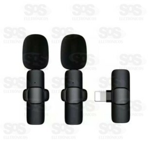 Microfone Duplo De Lapela Sem Fio Recarregável Iphone B-Max BM-230