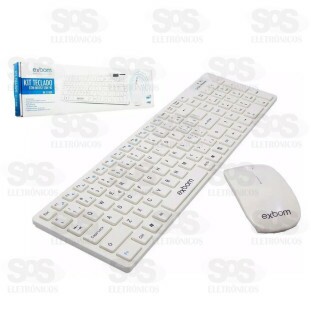 Kit Teclado e Mouse Sem Fio Exbom BK-S1000F