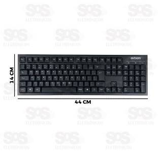 Kit Teclado e Mouse Sem Fio 2.4G ABNT2 Exbom BK-S1000K