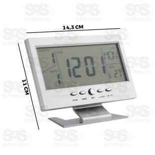 Relógio de Mesa Digital LCD Com Temperatura DS-8082