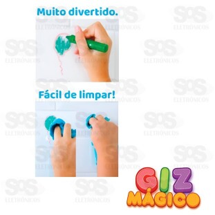 Giz Mágico 6 Cores Fácil De Limpar Polibrinq BE010