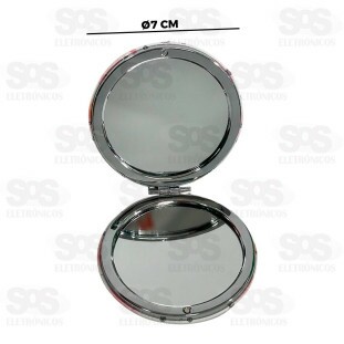 Espelho De Mão Duplo Estampas Variadas Unitário HX7721