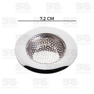 Ralo De Aço Inox Para Pia 7,2cm Top Útil TOP0688