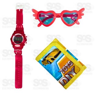 Kit Fashion Piloto De Carro 3 Peças Toy King TK-AB6297