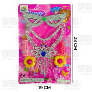Kit Princesa Baile De Máscaras 6 Peças Toy King TK-AB5059