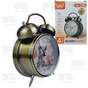 Relógio Retrô Analógico Torre Eiffel Altomex AL-2302