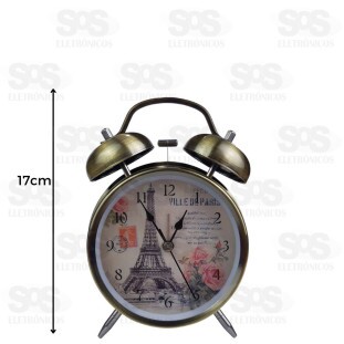 Relógio Retrô Analógico Torre Eiffel Grande Altomex AL-2303