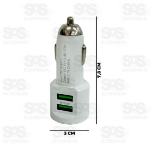 Carregador Veicular 2 USB 3.4A Com Cabo Type C Altomex AL-C91-Type-C