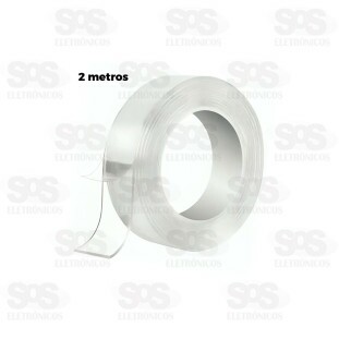Fita Adesiva Dupla Face Transparente 2 Metros TroyaTools TRY-0105