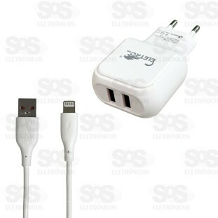 Carregador 2 USB 5.1A Com Cabo Iphone Eletromex EL-4022-I5