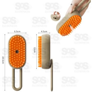 Escova Massageadora Com Spray Recarregável Para Pets