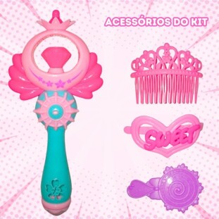 Conjunto Princesa com Varinha iluminada Toy King TK-AB5593