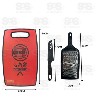 Kit Tábua Com Faca e Ralador Caerus CRS-2586