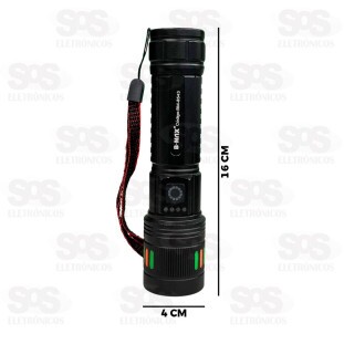 Lanterna De LED Alumínio Com Zoom B-Max BM-8543