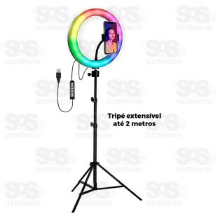 Iluminador Ring Light RGB 12 Polegadas Com Tripé 200CM BM-L20