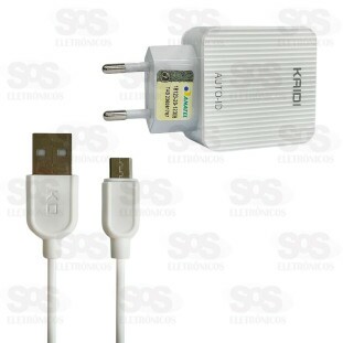 Carregador 3 USB 3.1A Com Cabo Micro USB V8 Kaidi KD-606S