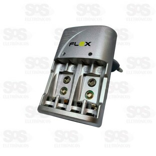 Carregador De Pilhas AA/AAA/9V Flexgold FX-C16