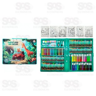 Maleta De Pintura 168 Peças Aventura Na Selva Toy King TK-CR20
