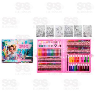 Maleta De Pintura 168 Peças Pequena Artista Toy King TK-CR19