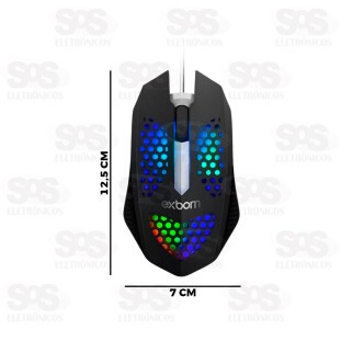 Mouse Gamer Óptico 1200DPI USB Exbom MS-C33