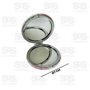 Espelho De Mão Duplo Estampas Variadas Unitário Luatek LMF-1042