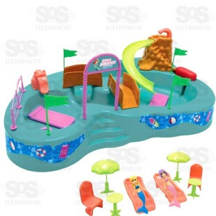 Parque Aquático Sereia 28 Peças Sai Agua de Verdade Homeplay 8002