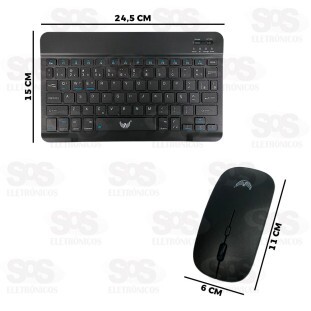 Kit Teclado Slim e Mouse Bluetooth Altomex AL-313 D