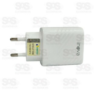 Carregador 2 USB 3.1A Com Cabo Iphone Inova CAR-3118A