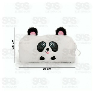 Estojo Escolar Pelúcia Panda Polibrinq SCB121