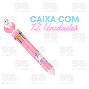 Caneta Com 10 Cores MultiLua Com 12 Unidades Polibrinq SB05