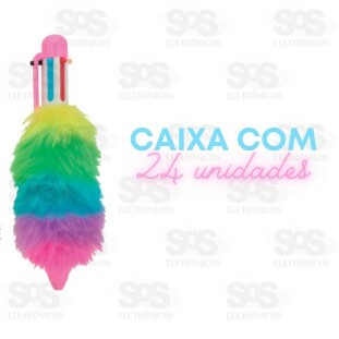 Caneta 6 Cores Plush Polibrinq SC07