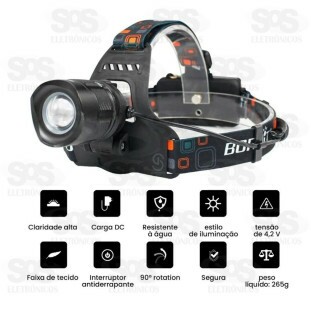 Lanterna de Cabeça e Farol Bike Led Recarregável B-Max BM-810