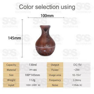 Difusor Umidificador De Ar Com LED Colorido 130ml B-Max BM060