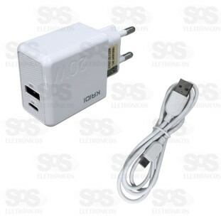 Carregador USB + PD 20W Com Cabo Type C Kaidi KD-670C