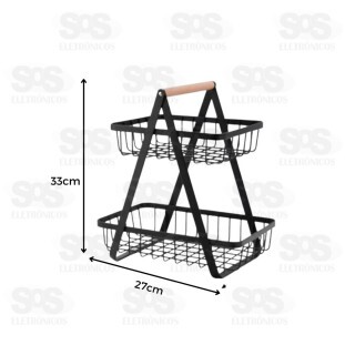Fruteira Inox 2 Andares 33cm B-Max BM-F1112