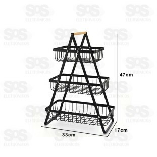 Fruteira Inox 3 Andares 50cm B-Max BM-F1113
