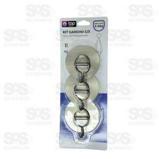 Ganchos Multiuso Adesivo 3 Unidades Top Útil TOP1559