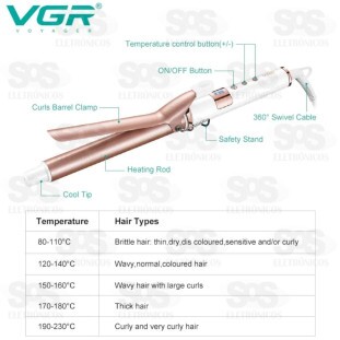 Modelador De Cachos de Cerâmica Profissional Bivolt Voyager V-578