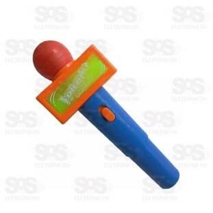 Microfone Infantil Com Som E Luzes Reproduz Voz Pica Pau PI3966