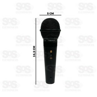 Microfone Dinâmico Profissional Com Fio 3 Metros Tomate MT-1016