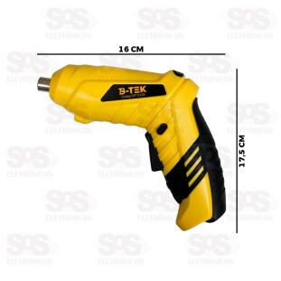 Parafusadeira Elétrica 3.6V Sem Fio Com Acessórios B-Tek BT-DZ38