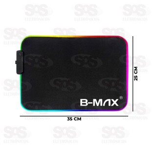Mouse Pad Gamer Médio Com Iluminação LED RGB B-Max BM-781