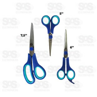 Kit 3 Tesouras Multiuso 5", 6" e 7,5" FBG-4182