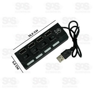 Hub USB 2.0 Com 4 Portas Com Interruptor HX7739