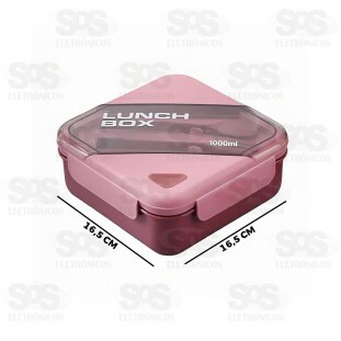 Marmita Lancheira Micro-ondas 1000ML Com Talheres Caerus CRS-2914