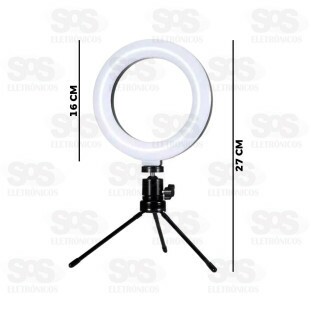 Iluminador Ring Light De Mesa 6 Polegadas 3 Cores Oásis OIH-4901