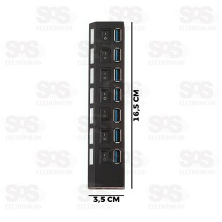 Hub 7 Portas USB 3.0 Com LED HBH-665